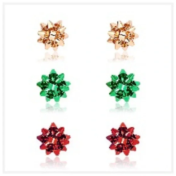 Brand New Christmas Bow Stud Earrings - Picture 1 of 5